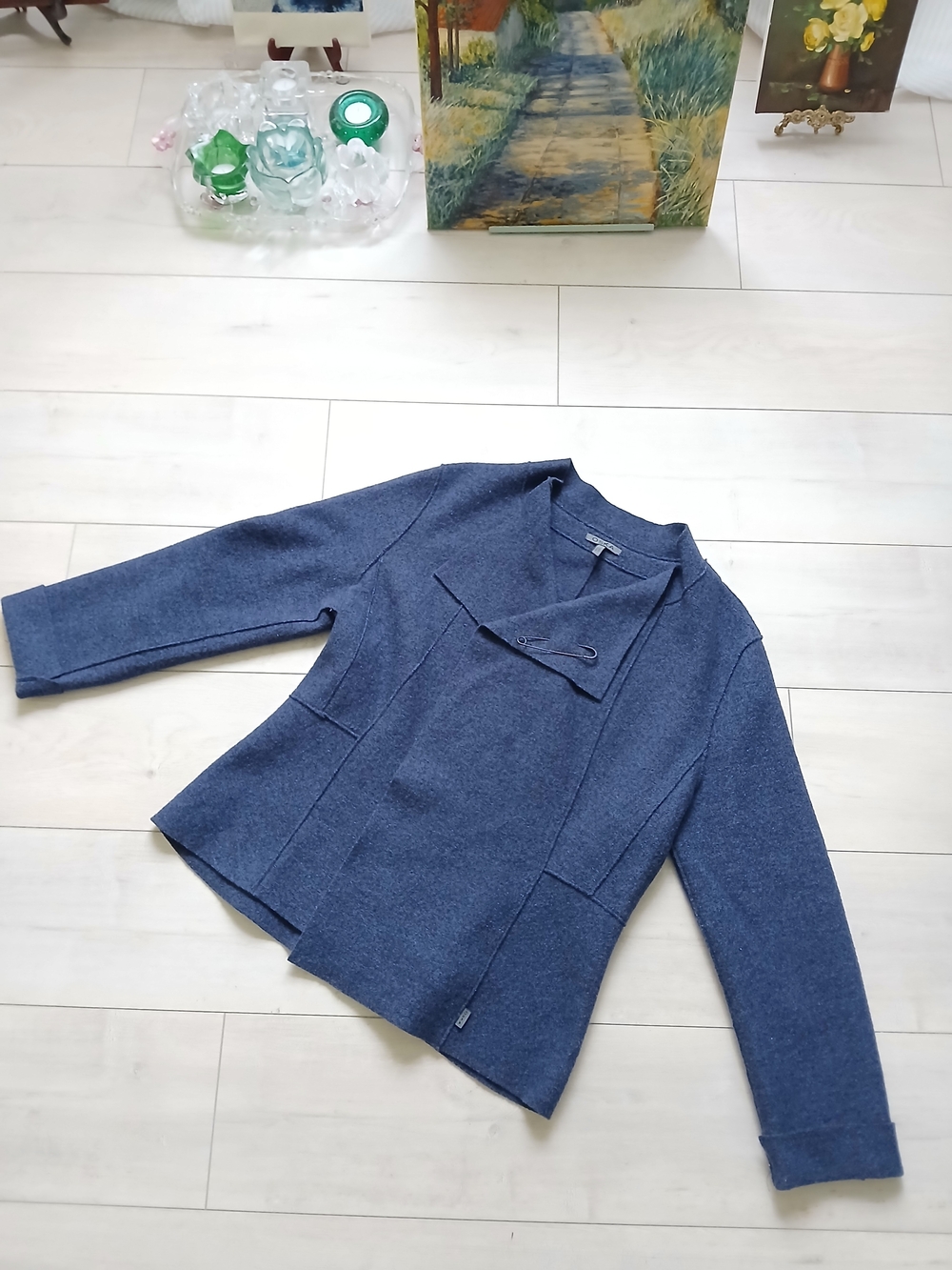 100% VIRGIN Wool OSKA women's jacket/ blazer in ink/ navey blue, S-M-L